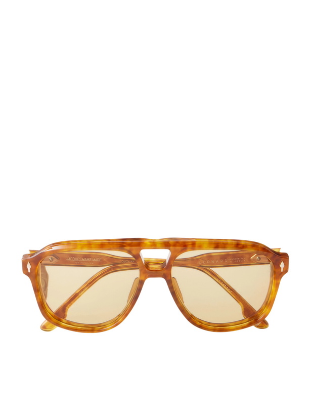 Photo: Jacques Marie Mage - Leonard Aviator-Style Tortoiseshell Acetate Sunglasses