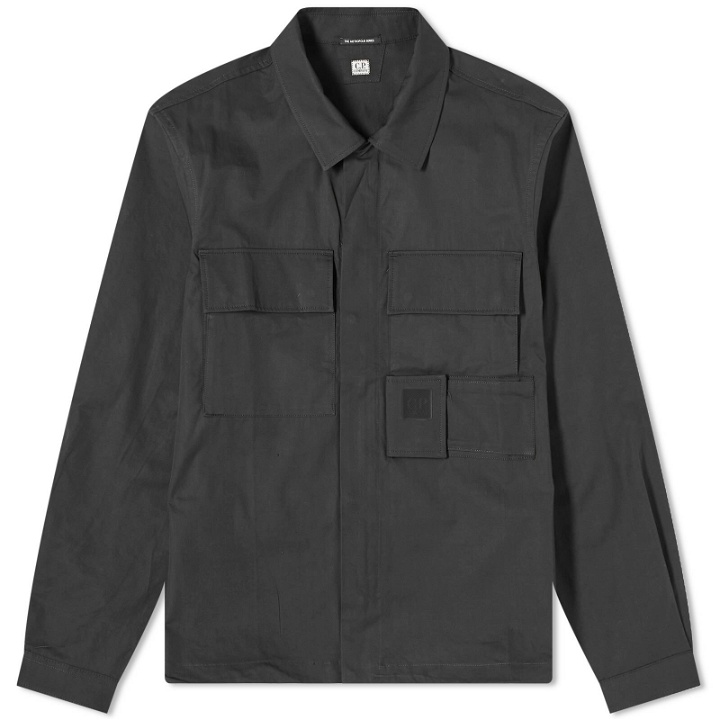 Photo: C.P. Company Men's Metropolis Gabardine Pockets Overshirt in Black