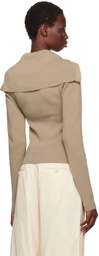 REMAIN Birger Christensen Beige Zipped Collar Sweater