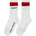 Alexander McQueen White and Red Logo Socks