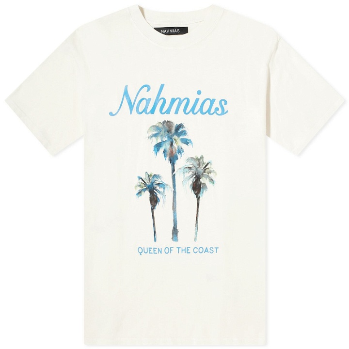 Photo: Nahmias Men's Palm Tree Coast T-Shirt in Antique White