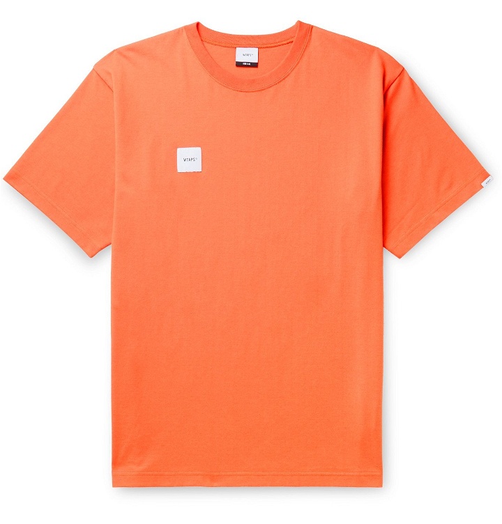Photo: WTAPS - Logo-Appliquéd Cotton-Blend Jersey T-Shirt - Orange