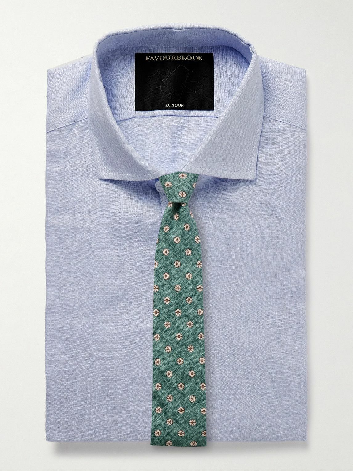Favourbrook - Bridford Cutaway-Collar Linen Shirt - Blue