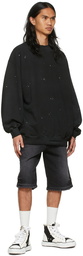 We11done Black Cotton Sweatshirt