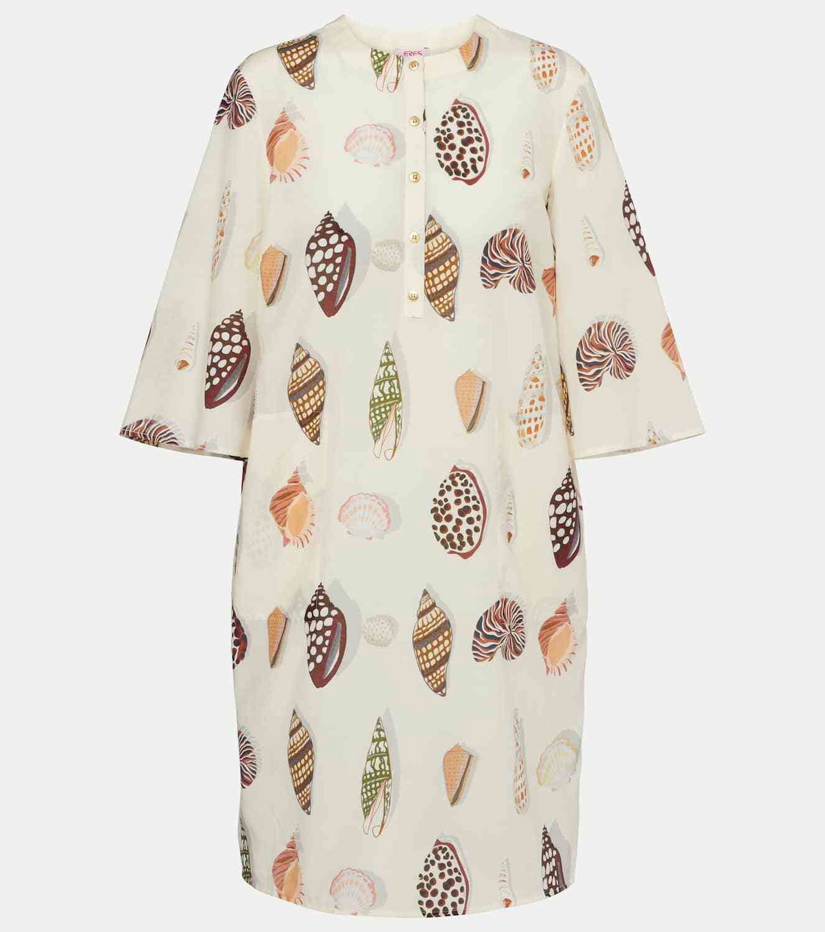 Eres Creme printed coton and silk minidress