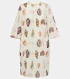 Eres Creme printed coton and silk minidress