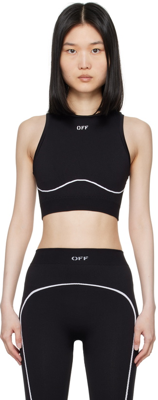 Photo: Off-White Black Off Stamp Seamless Sport Bra