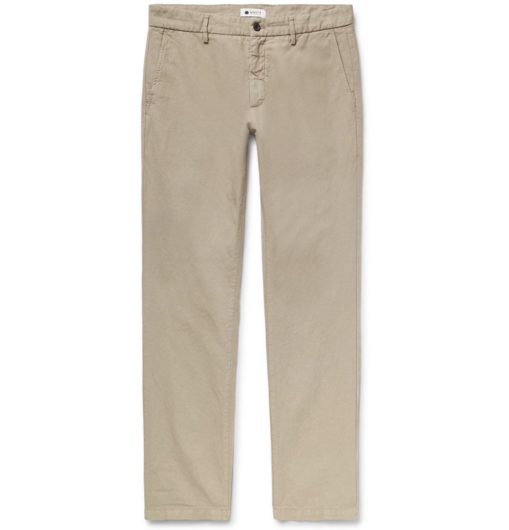 Photo: NN07 - Karl Slim-Fit Cotton and Linen-Blend Trousers - Green