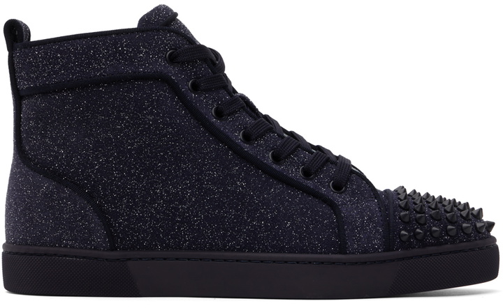 Photo: Christian Louboutin Navy Lou Spikes Orlato Sneakers