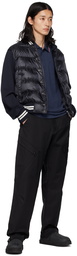 Moncler Navy Paneled Down Jacket