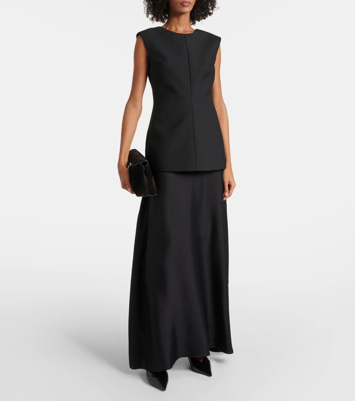 Róhe Silk-trimmed wool-blend gown Róhe