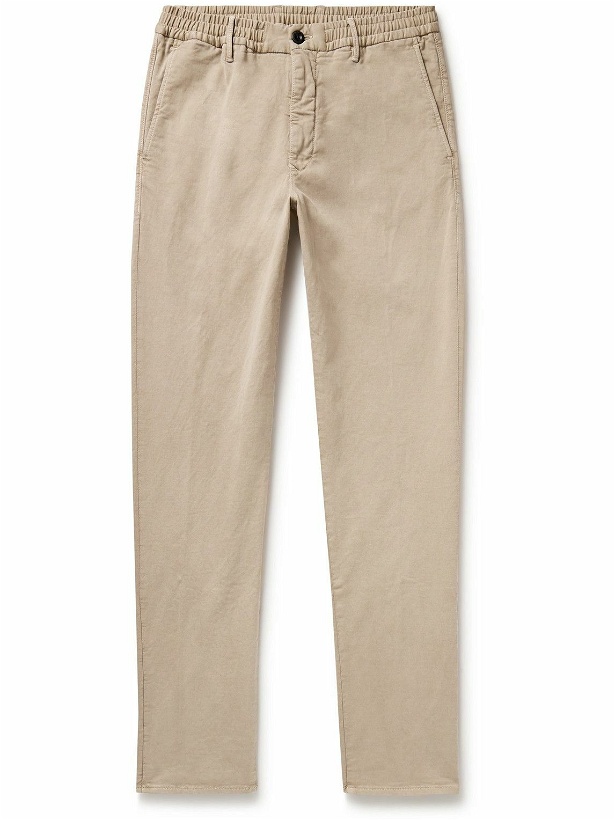 Photo: Incotex - Slim-Fit Cotton-Blend Trousers - Neutrals