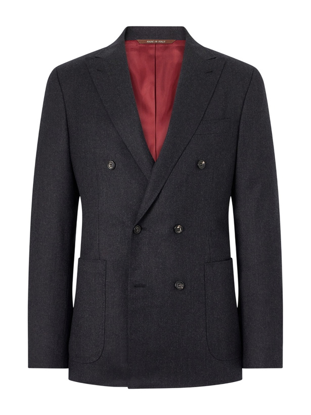 Photo: Canali - Kei Double-Breasted Wool Blazer - Gray
