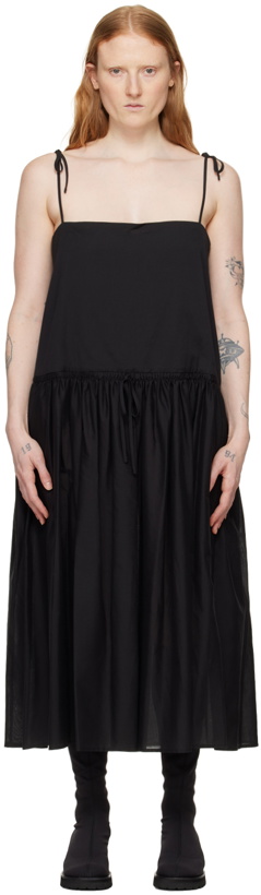 Photo: AMOMENTO Black Shirred Maxi Dress