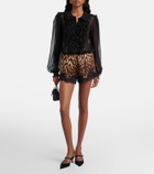 Dolce&Gabbana Leopard-print silk-blend shorts