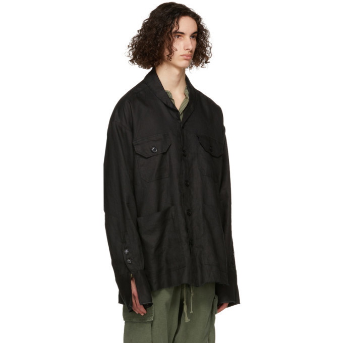 GREG LAUREN BLACK PATCHWORK STUDIO SHIRT