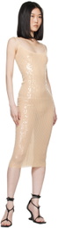 Rick Owens Lilies Beige Lido Slip Midi Dress