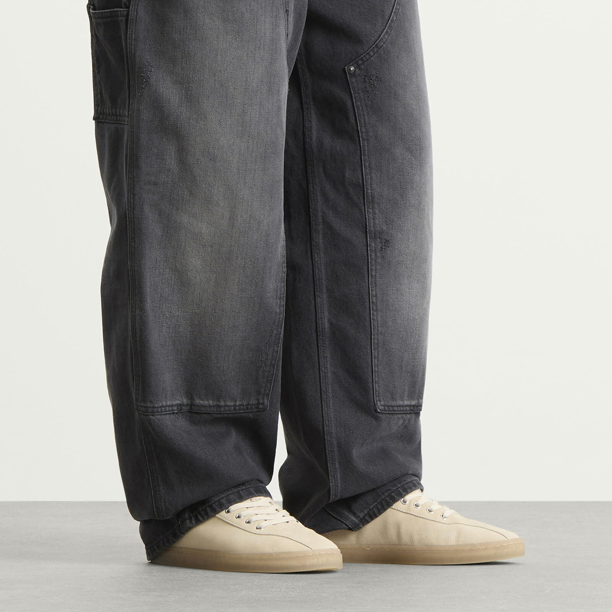 Stepney Workers Club Men's Surma Suede Sneaker in Oat
