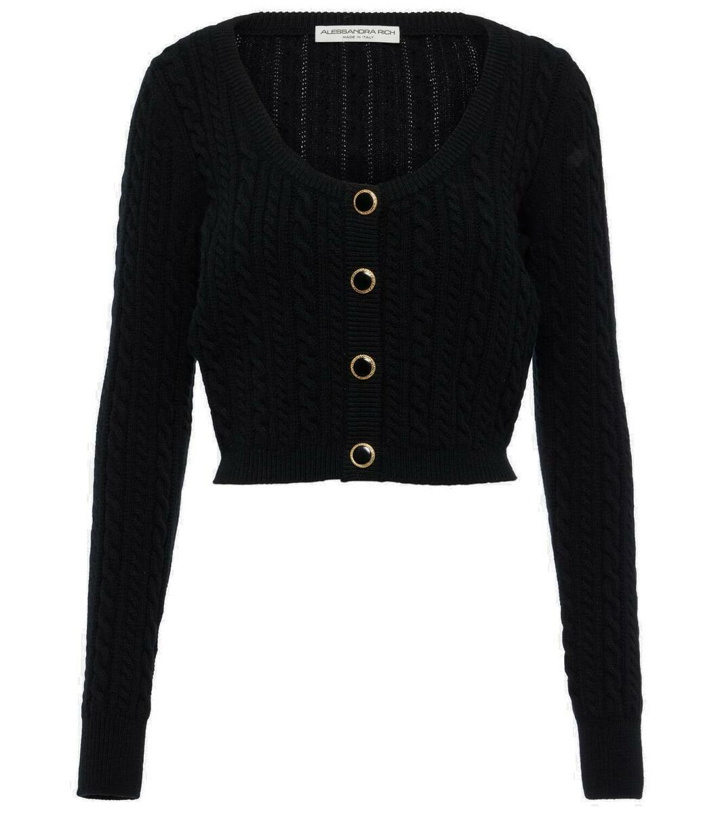 Photo: Alessandra Rich Cable-knit wool cardigan