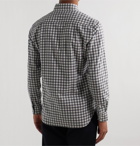 De Bonne Facture - Button-Down Collar Gingham Cotton-Twill Shirt - Gray