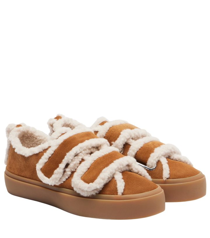 Photo: Inuikii Shearling-trimmed suede low-top sneakers