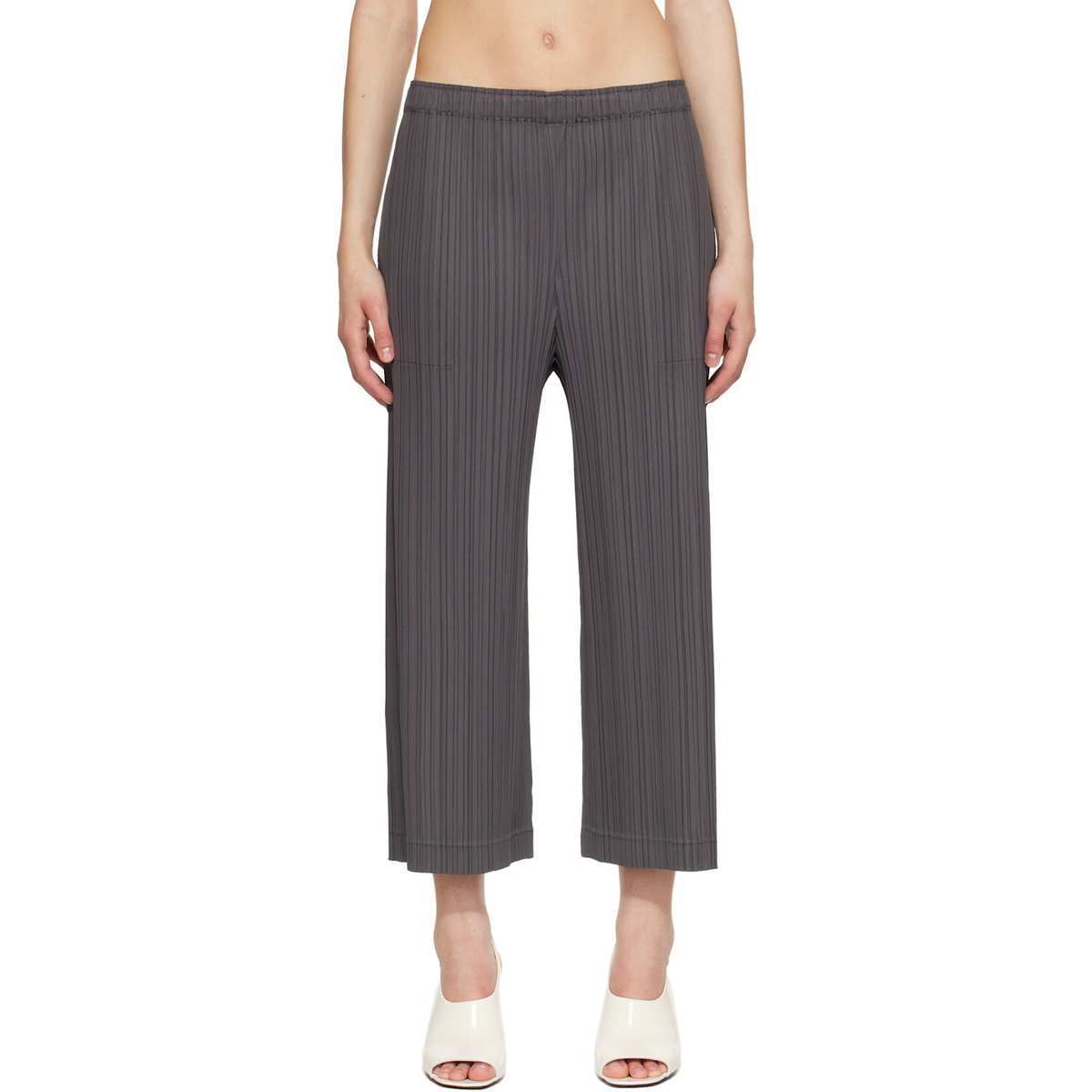 PLEATS PLEASE ISSEY MIYAKE Gray Opaque Trousers