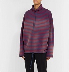 Martine Rose - Striped Loopback Cotton-Jersey Hoodie - Red