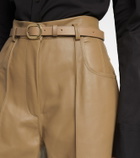 Petar Petrov Pollis B belted high-rise leather pants