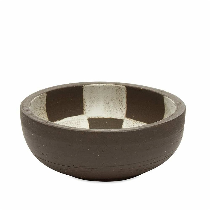 Photo: Mellow Ceramics Incense Bowl - Small in D.Brown Painted Check - Inside