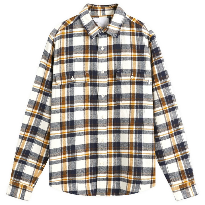 Photo: Adsum Men's Classic Plaid Work Shirt in Beige