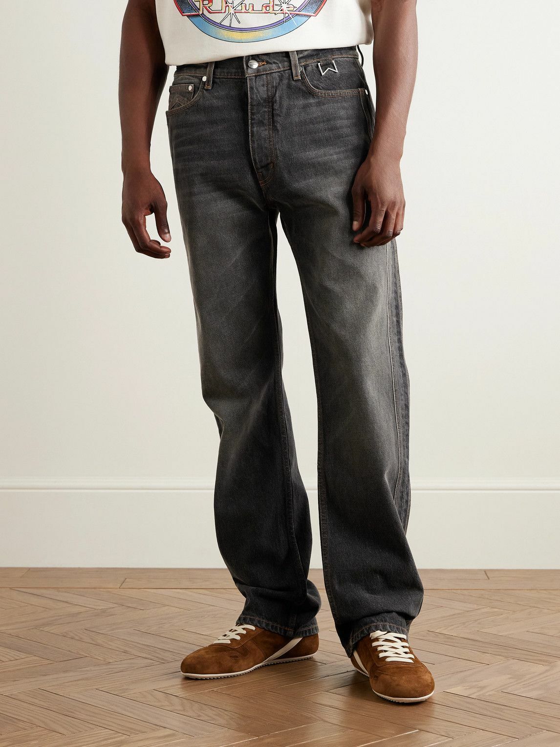 Rhude - '90s Traxedo Straight-Leg Jeans - Black