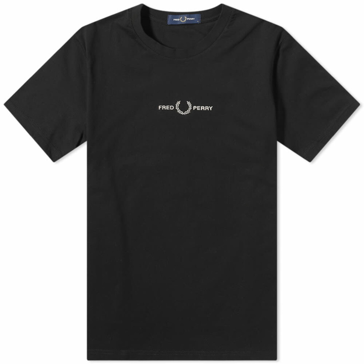 Photo: Fred Perry Men's Embroidered T-Shirt in Black