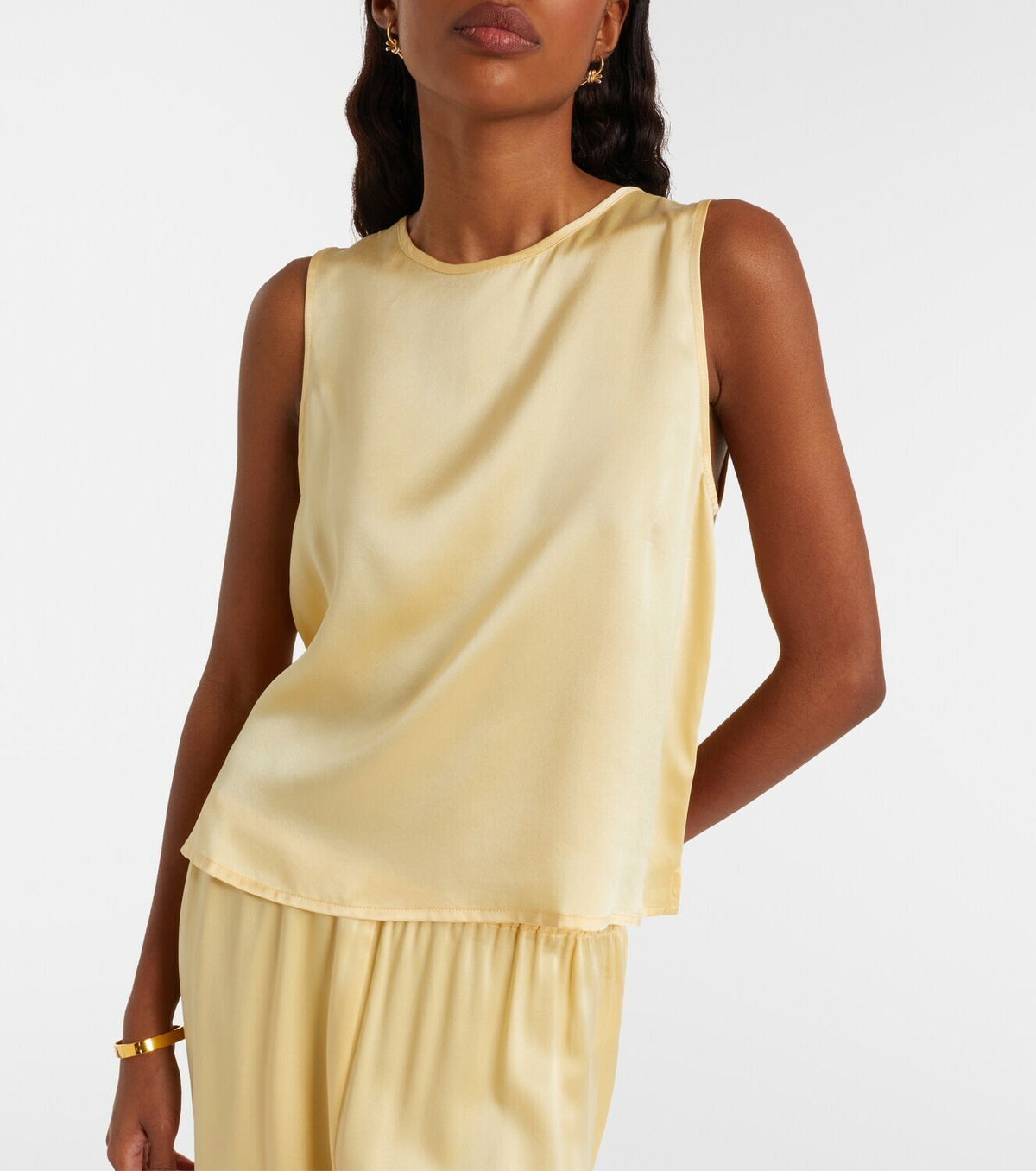 Asceno Sofia silk charmeuse tank top