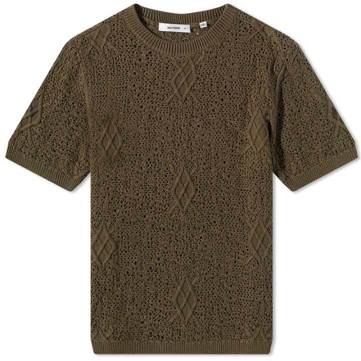 Photo: Daily Paper Men's Shield Crochet T-Shirt in Four Leaf