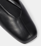 The Row Eva leather ballet flats