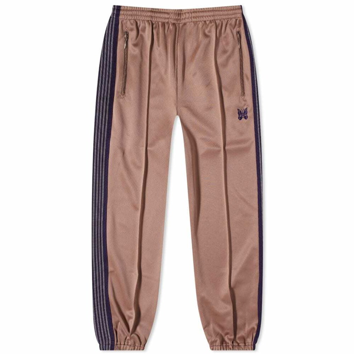 Photo: Needles Men's Poly Smooth Zipped Track Pant in Taupe