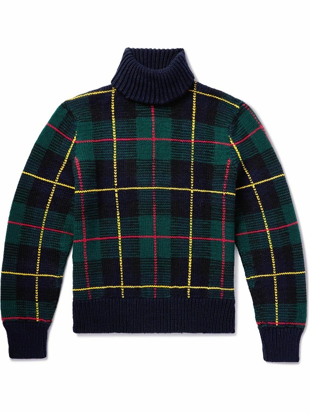 Photo: Polo Ralph Lauren - Checked Wool Rollneck Sweater - Multi