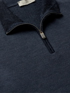 Canali - Slim-Fit Wool Half-Zip Sweater - Blue