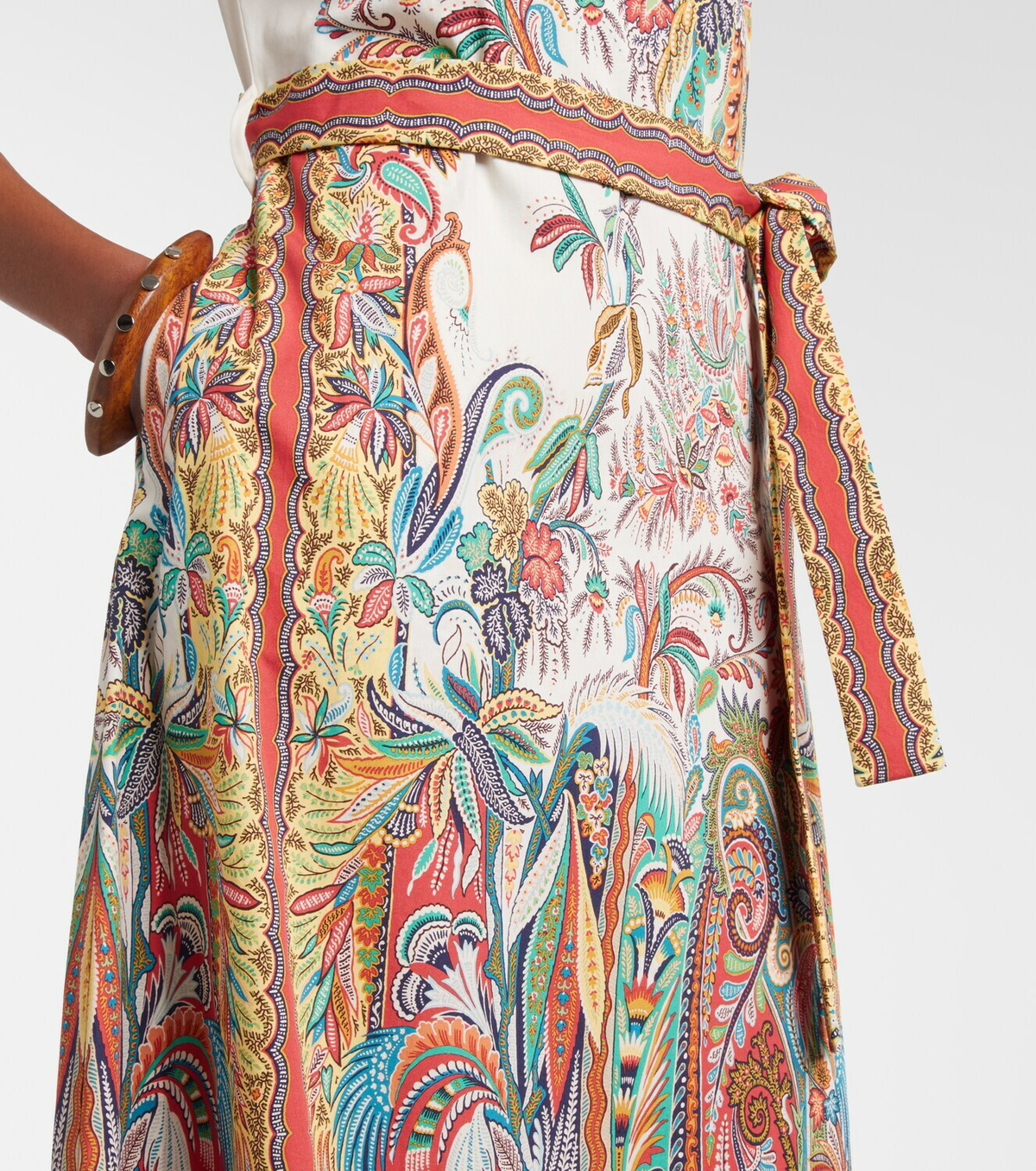Etro Belted printed cotton maxi dress