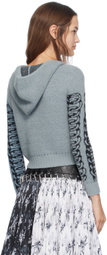 Chopova Lowena Blue Knot Eye Hooded Cardigan
