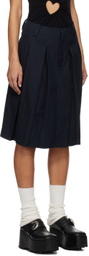 AMBUSH Navy Pleated Midi Skirt