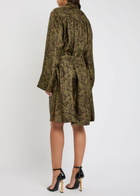 Yves Saint Laurent Paisley Silk-twill Midi Dress Green