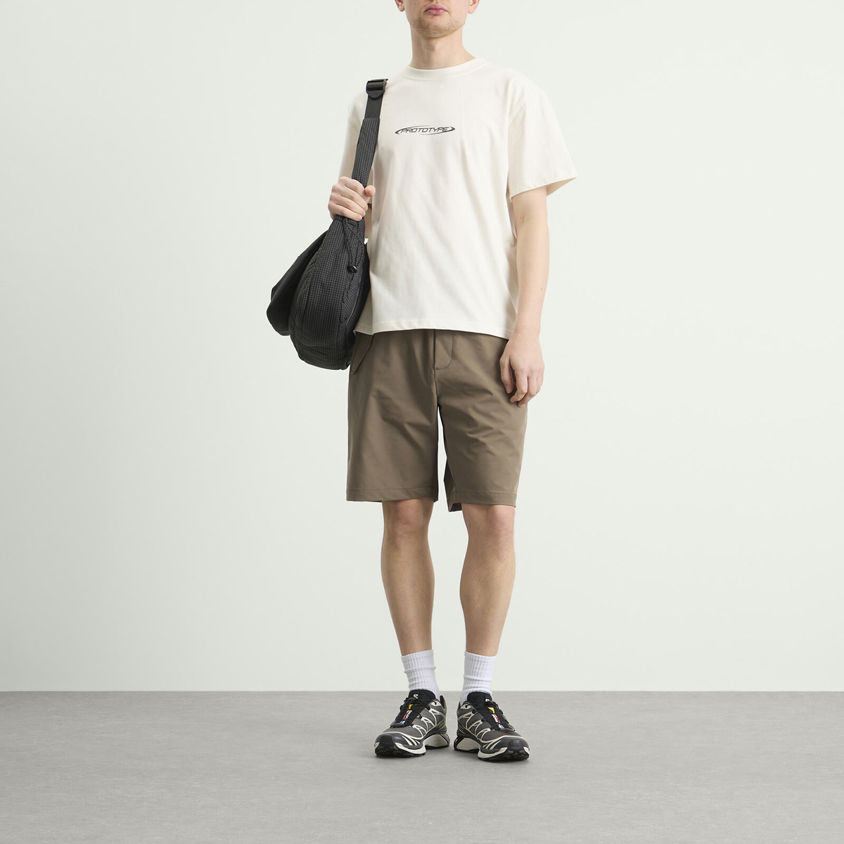 KA_YO_Prototype Men's Boxy Logo T-Shirt in Off White