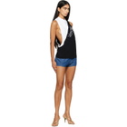 Versace White & Black Embroidered-Logo Cotton-Jersey Tank Top