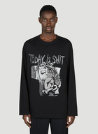 Yohji Yamamoto - Graphic Print Long Sleeve T-Shirt in Black