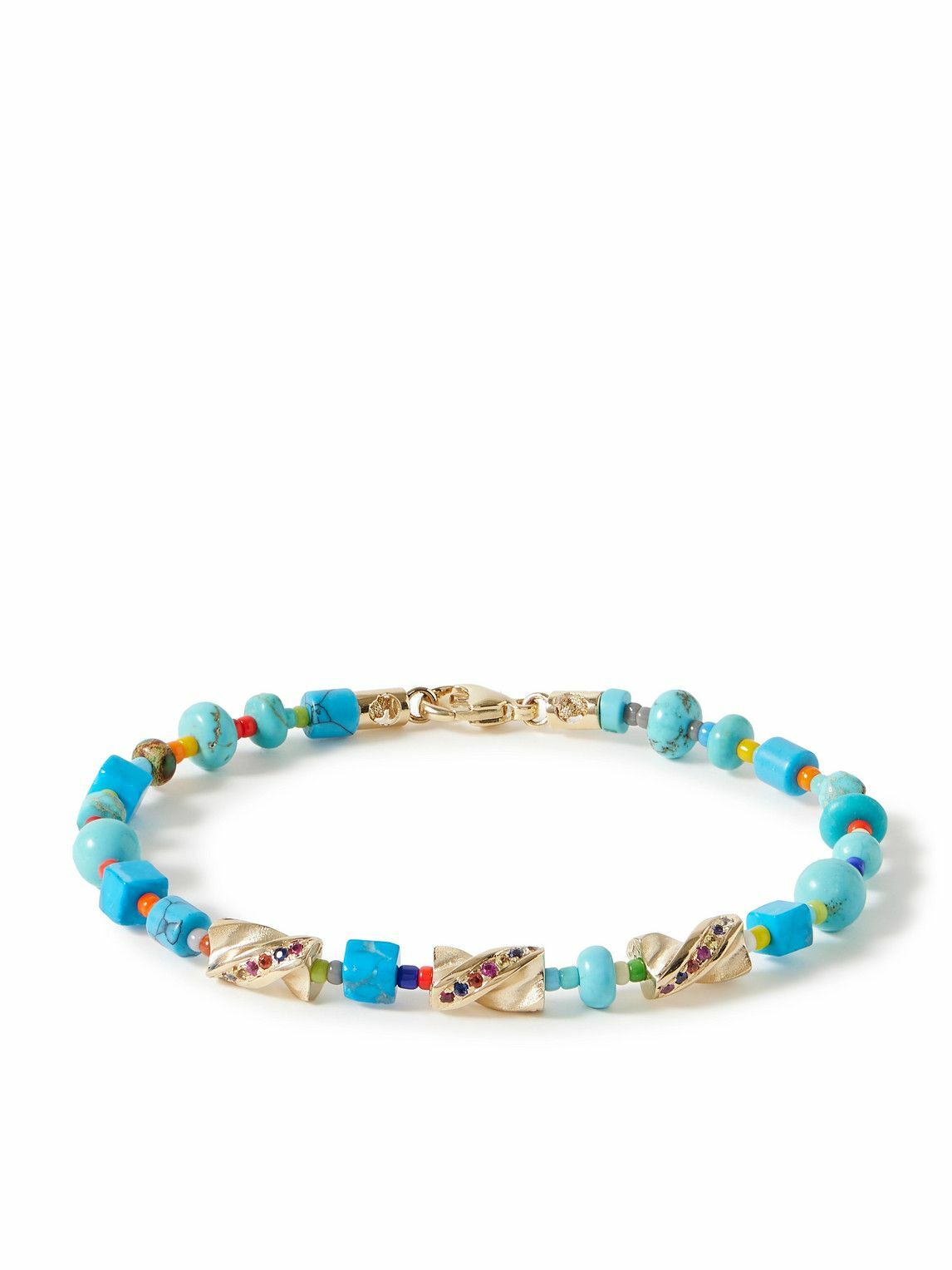 Luis Morais - Drill Bit 14-Karat Gold Multi-Stone Beaded Bracelet