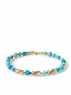 Luis Morais - Drill Bit 14-Karat Gold Multi-Stone Beaded Bracelet