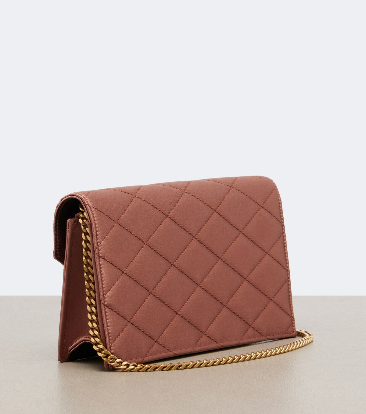 Saint Laurent Paris Mini satin wallet on chain