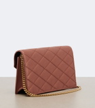 Saint Laurent Paris Mini satin wallet on chain