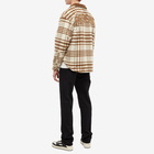 Represent Men's Sherpa Check Shirt Jacket in Brown/Bone